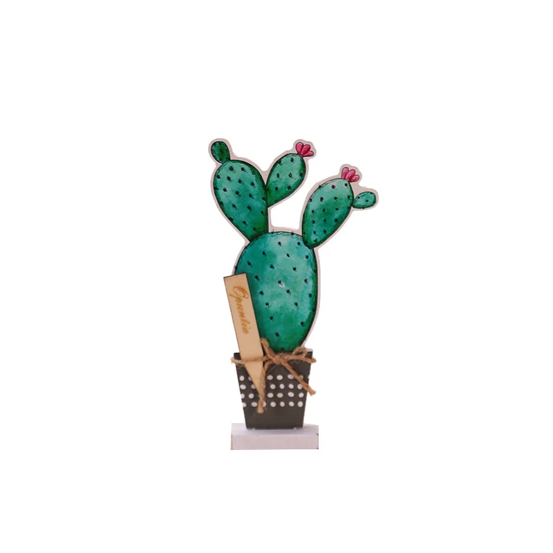 Скандинавский деревянный кактус Модель рабочего стола декоративные растения Детская комната украшения аксессуары органический материал кактус домашний декор