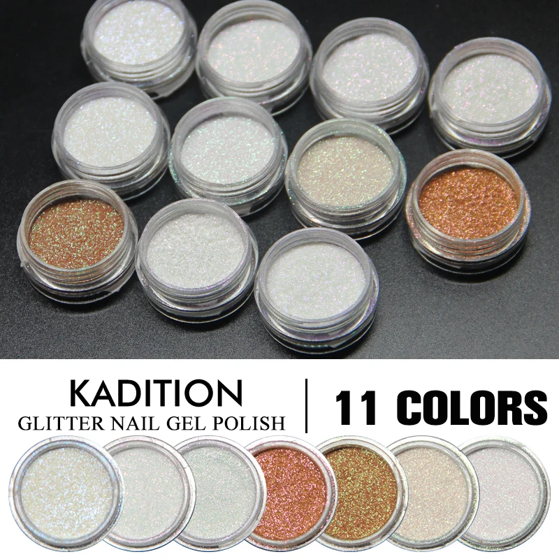 

KADITION 2019 Series NEW Fashion DIY Nail Glitter 6 Color Rainbow Sparkles for Nails Pigment Powder Nail Art Sugar Decoration