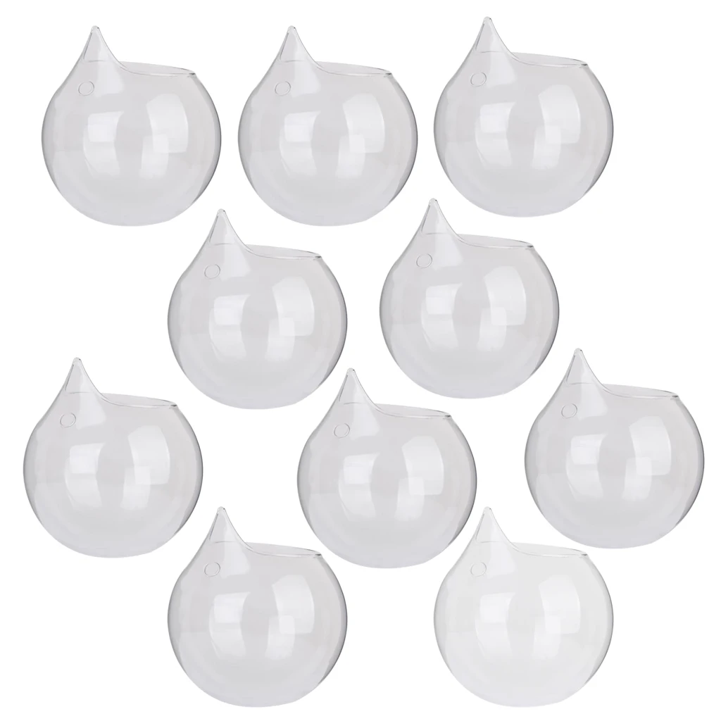 10Pieces 4inch Clear Glass Ball Flower Hanging Vase Planter Pot Container Glass Wedding Decor