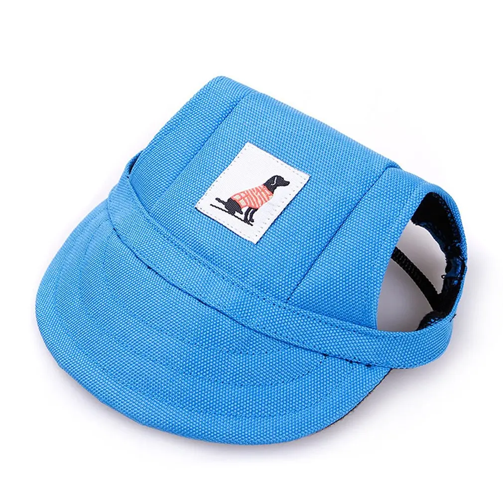 Летние шляпы от солнца, уличная бейсболка, холщовая оксфордская шапка для щенка, собаки, аксессуары для больших и маленьких собак, козырьки - Цвет: blue