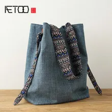 AETOO Original vintage Shoulder bag Cotton linen Women's large capacity handbag good canvas bags women