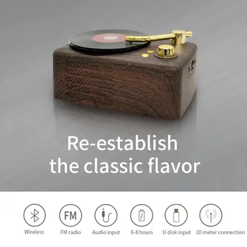 

New Style Classical Vintage Wireless Bluetooth Speaker Innovative Radio Retro Portable Mini Speaker Stereo Deep Bass Subwoofer