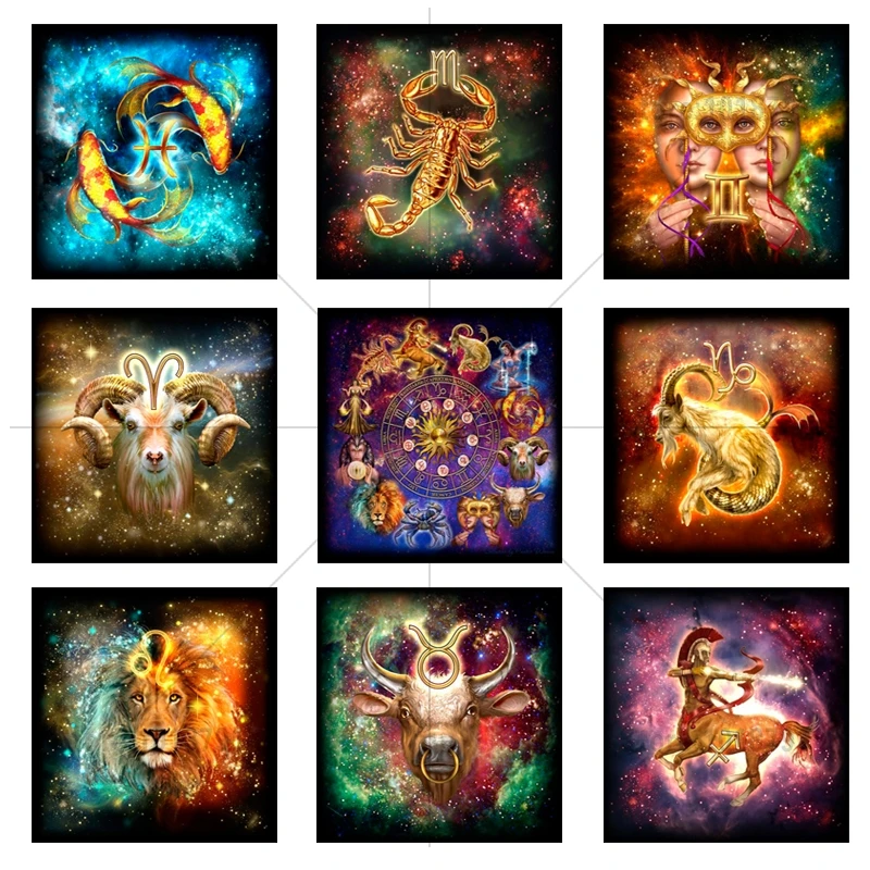 Aliexpress.com : Buy 5D Diamond Embroidery 12 zodiac signs Diy Diamond