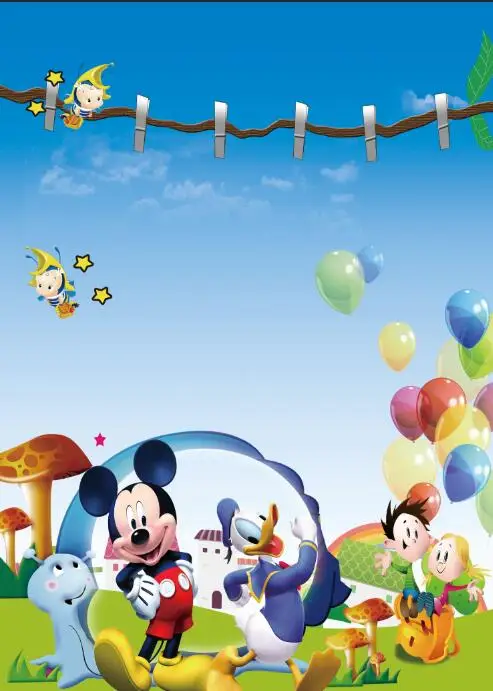 

SHENGYONGBAO Vinyl Custom Photography Backdrops Prop Cartoon Mickey theme Photo Studio Background SA19623-2206