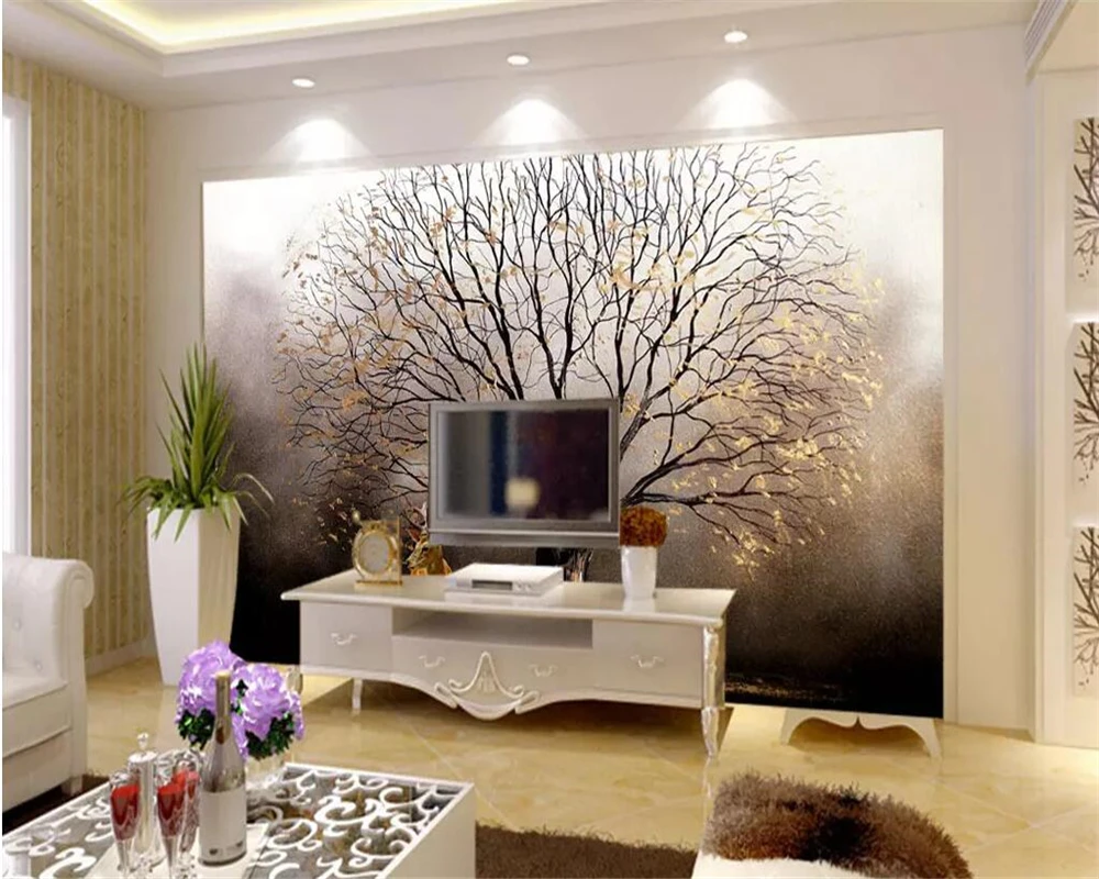Beibehang пользовательские обои 3d Фреска Европейское золотое дерево пятнистый олень картина маслом задний план обои домашний Декор 3d обои