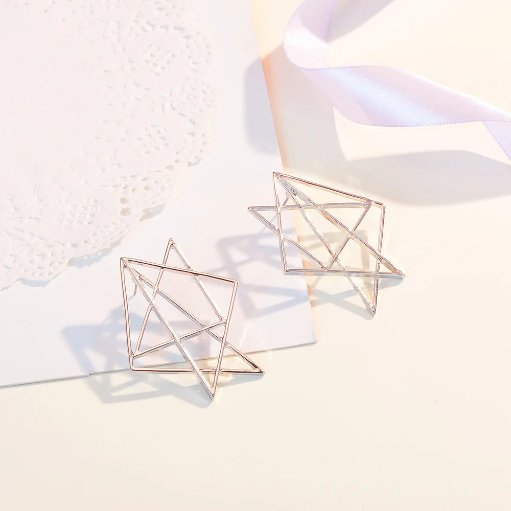 

Doreen Box Fashion Stud Earrings Silver Gold Color Geometric Earrings For Women Concise Accessories Irregular Charms,1 Pair