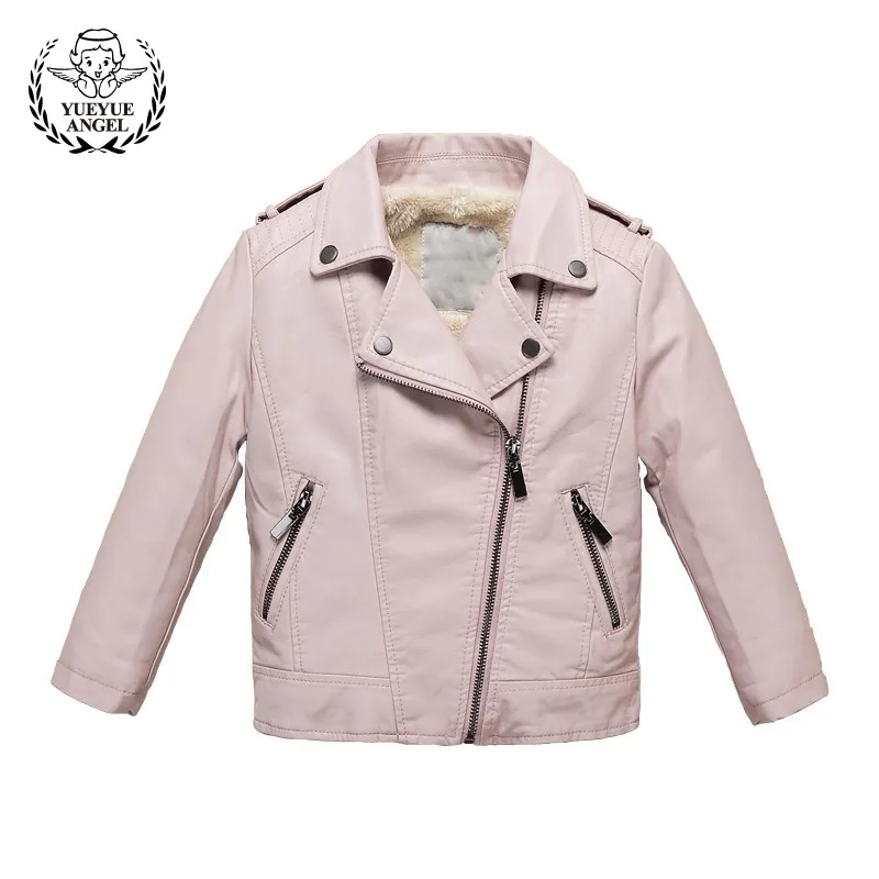 Winter Kids Fleece Lining Warm Pu Leather Jacket For Girl Boy Lapel Collar Slim Fit Outwear Coat Children Windbreaker Jackets Winter Kids Fleece Lining Warm Pu Leather Jacket For Girl Boy Lapel Collar Slim Fit Outwear Coat Children Windbreaker Jackets