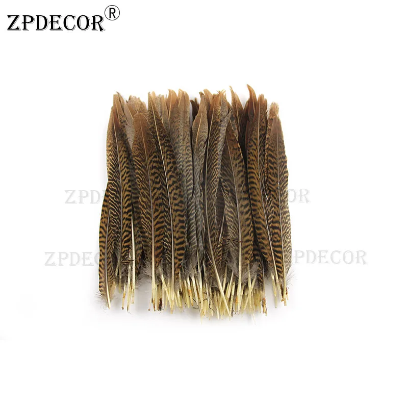 ZPDECOR 8 10 дюймов 20 25 см золотые перья фазана для изготовления ювелирных изделий