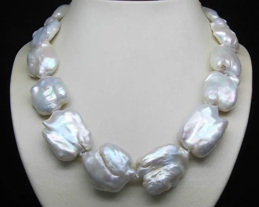 

ddh001518 Natural Shape Natural pearl Huge Size 15-18MM White pearl necklace
