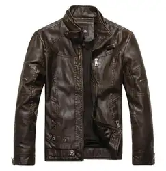 Осенне-зимняя брендовая кожаная куртка для мужчин Jaqueta Couro Masculino куртка-бомбер из овечьей кожи мотоциклетная куртка