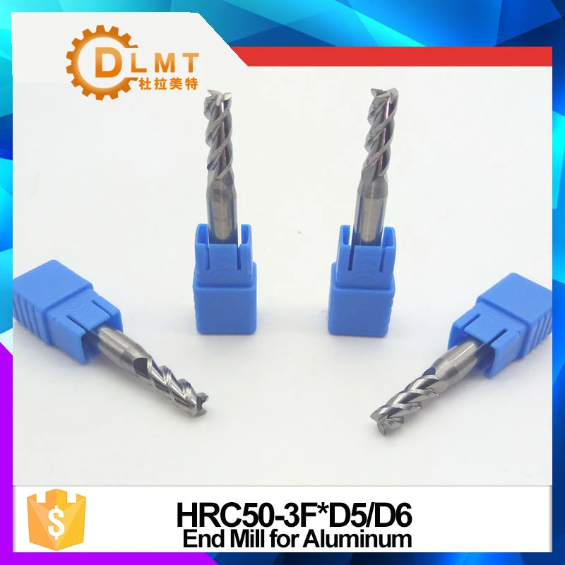 

1pcs HRC50 5mm 6mm Aluminum EndMills 50L 3Flute Spiral Straight Shank Flat EndMills for CNC Machine Milling Cutter