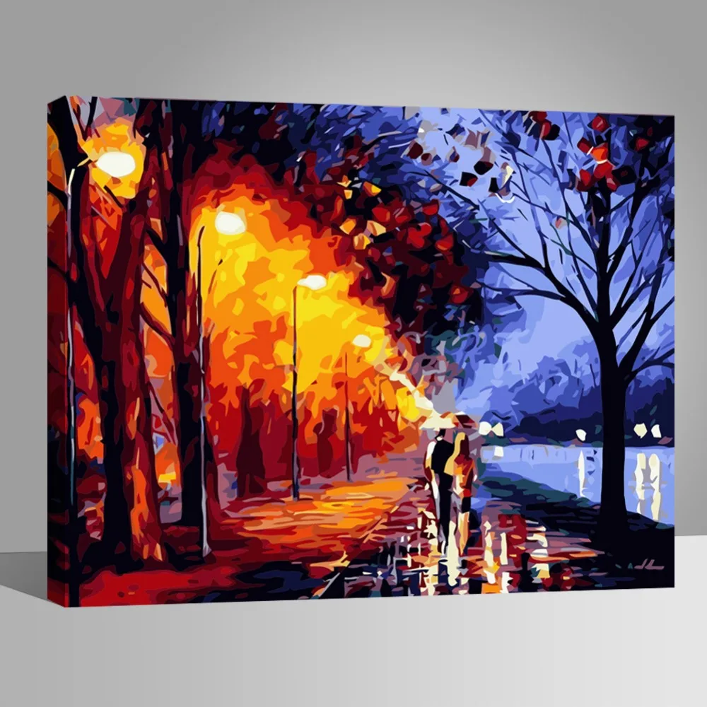 

WEEN DIY Paint By Number for street light,Painting by numbers,Home Decor Oil Painting Picture Canvas,Acrylic Paint 40x50cm