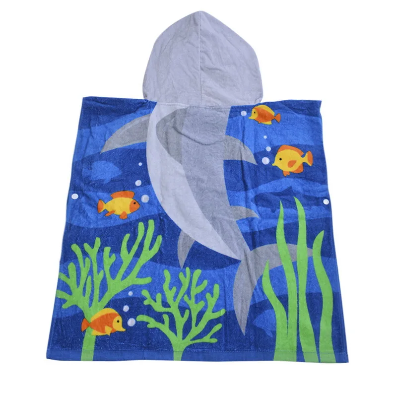 Didihou ткань из микрофибры, Пляжное Полотенца с капюшоном дети пляж Ванна Полотенца воды, абсорбирующие Полотенца для детей 145x70 см
