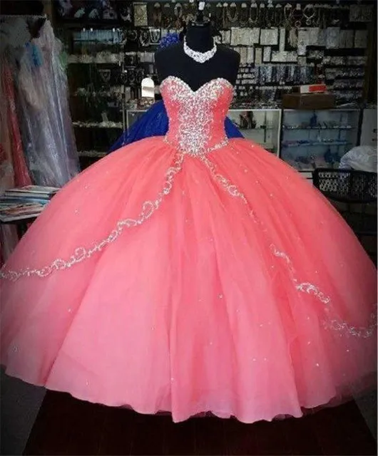 pink glitter quinceanera dresses