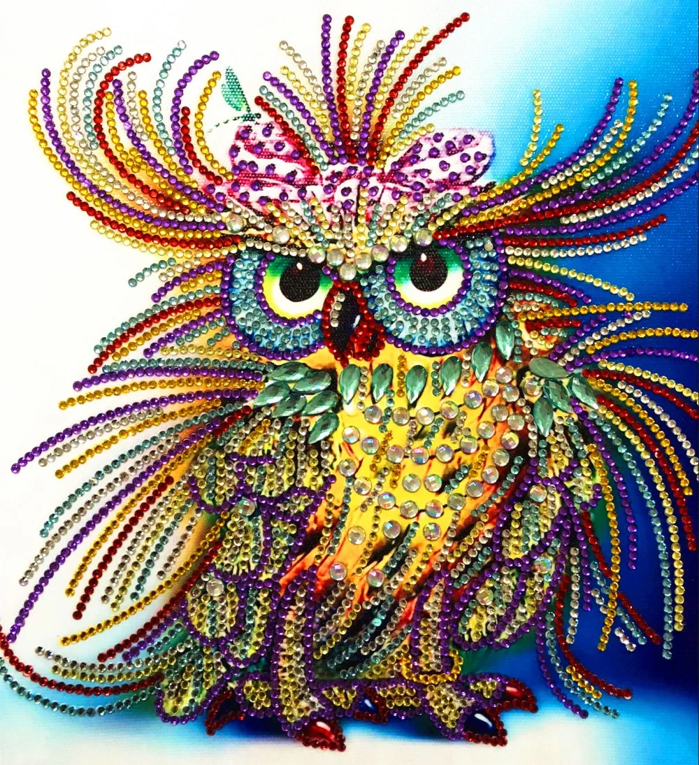 % 5d diy мультфильм животное сова вышивка стразами крестиком Мозаика особой формы