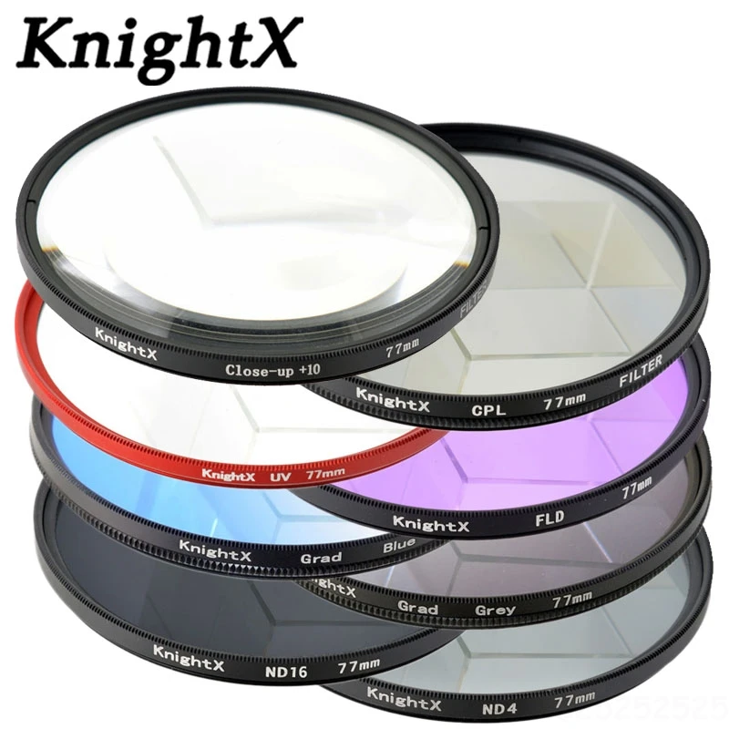 

KnightX ND ND2 ND4 ND8 ND16 UV 49 52 55 58 62 67 72 77 color lens Filter for Canon EOS 1100D 700D 650D 600D 18-55mm camera hoya