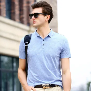 

Summer new arrival men's polo shirt cotton print business casual short sleeve male breathable homme camisa plus size XXXL 8339