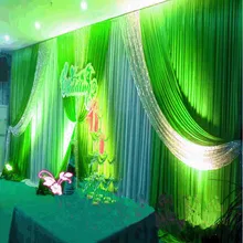 3X6M 20ft (w) x 10ft (h) Wedding Backdrop Swags Silver Sequins Drape Party Backdround Curtain Wedding Decoration Free DHL