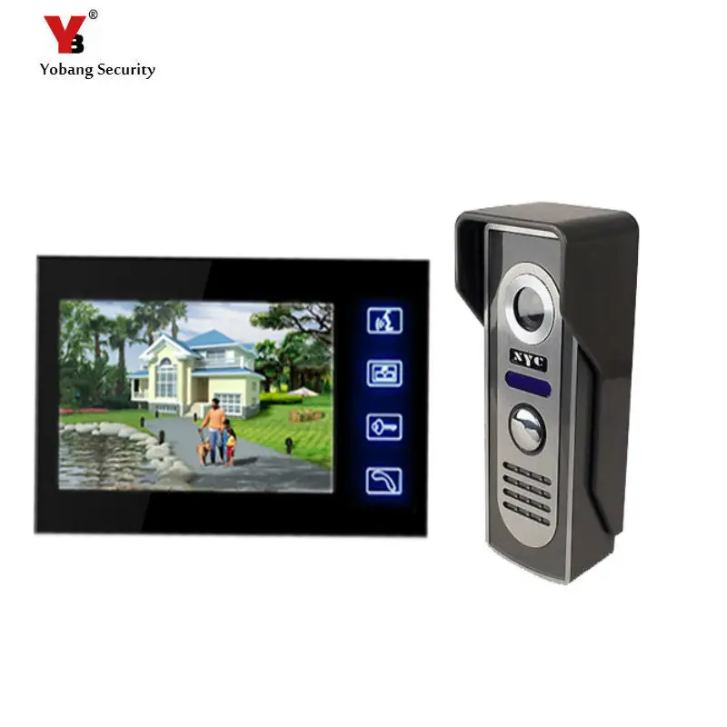 

Yobang Security 7 inch video intercom Waterproof Night vision IR Camera video doorBell phone Security System 4 pin Cable