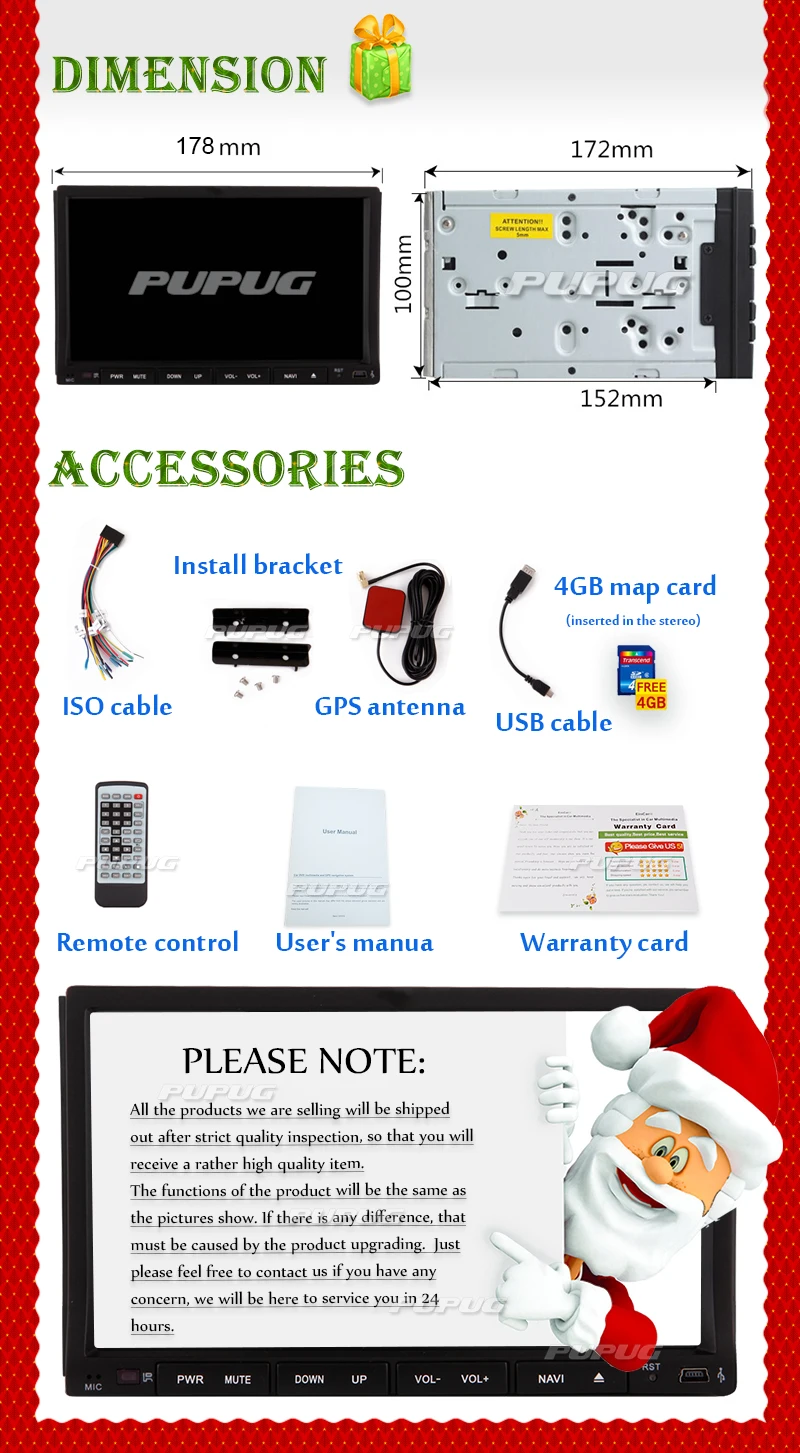 Top IPod Car DVD Player FM Autoradio AMP Auto Logo Electronics Touchscreen Music 7" GPS Stereo Audio Radio SD MP5 MP4 7