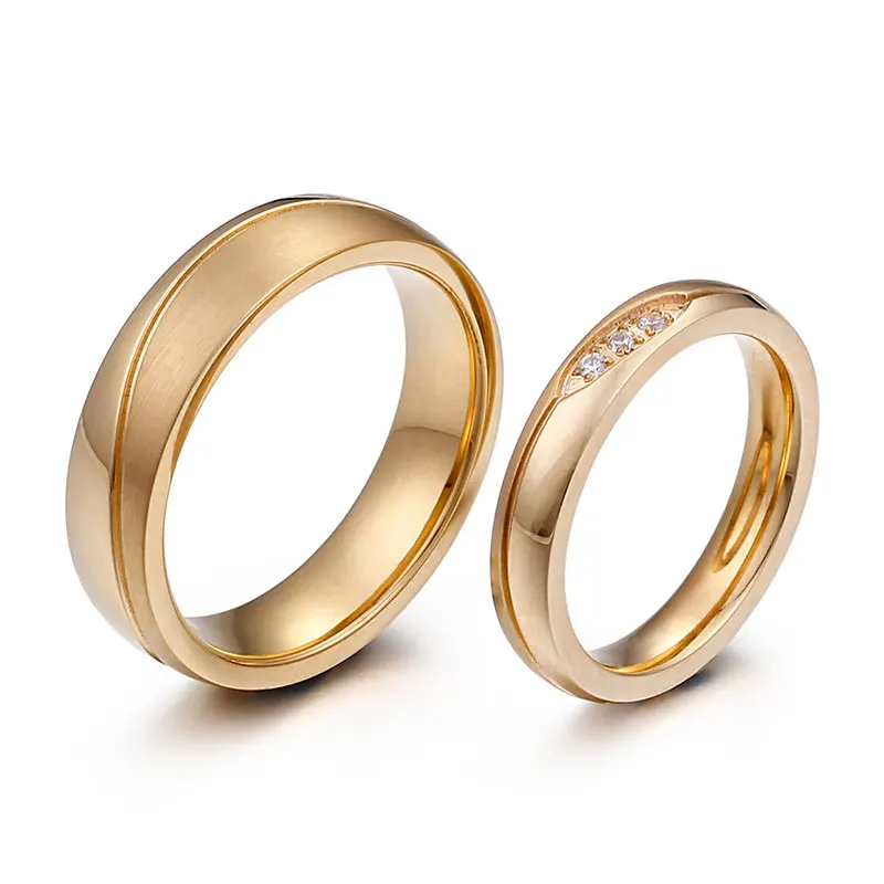 Mujer Anillos Acero Banda Venda Anillo Ring Cz Cubic Zirconia Plata Oro Dorado Rosa Oro Tono Alianzas Boda stylopratas.com.br