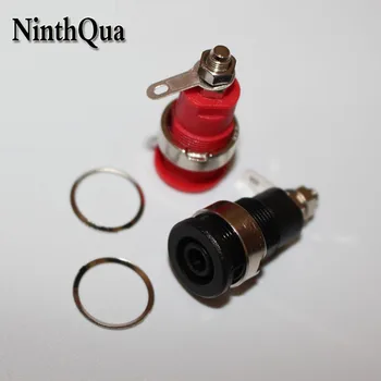 

10pcs 4mm Terminal Binding Post Banana Socket Safety Pannel Jack Connector CATIII 1KV /MAX 32A Brass Nickel Plated
