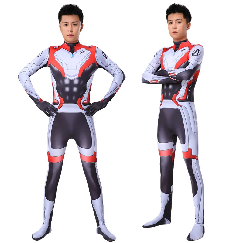 Kids Adult Avengers Endgame Quantum Costume Hallween Bodysuit Superhero Zentai Jumpsuit Quantum Realm Cosplay