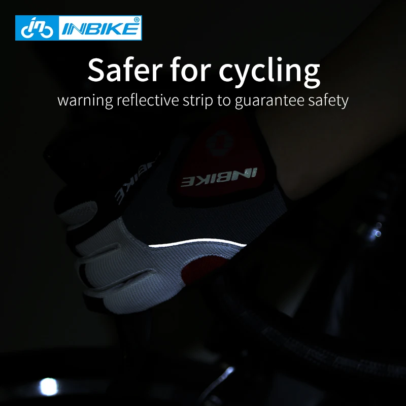 INBIKE Полный Finger Сенсорный экран Перчатки MTB велосипеда Велосипедный Спорт Прихватки для мангала Гель Мягкий Открытый Спорт Перчатки для фитнеса велосипед Интимные аксессуары