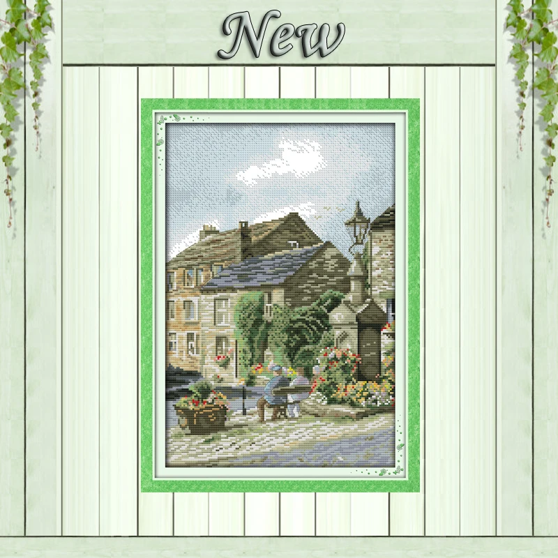 

Leisure steet decor painting counted printed on canvas DMC 14CT 11CT NKF Cross Stitch chinese Embroidery Needlework kits Sets
