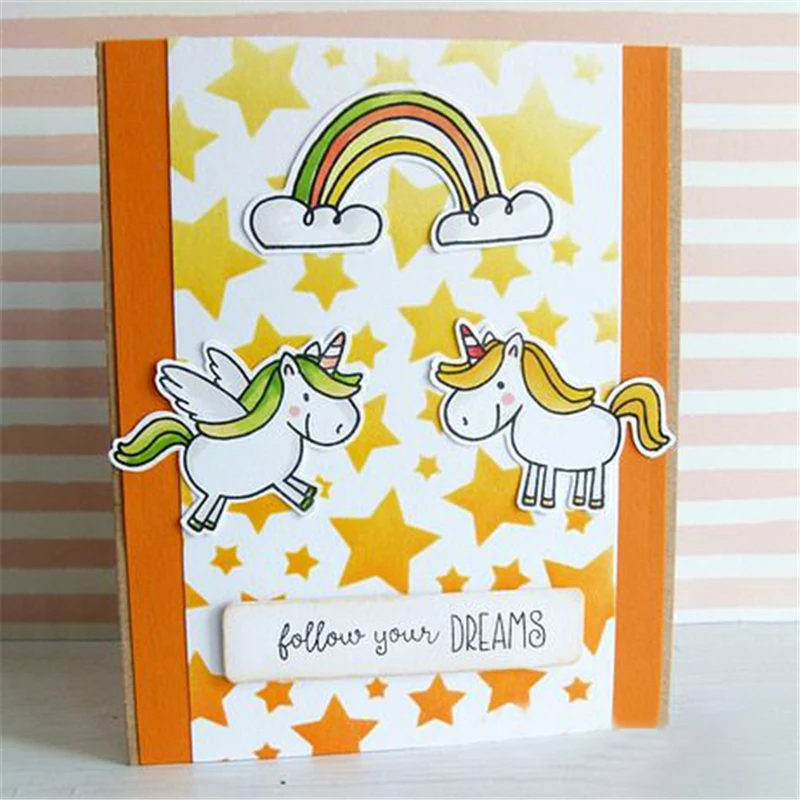 

Promotion Unicorn Die Stamp Sets Metal Cutting Dies Stencil Scrapbooking Photo Album Card Paper Embossing Craft DIY Cutting Dies