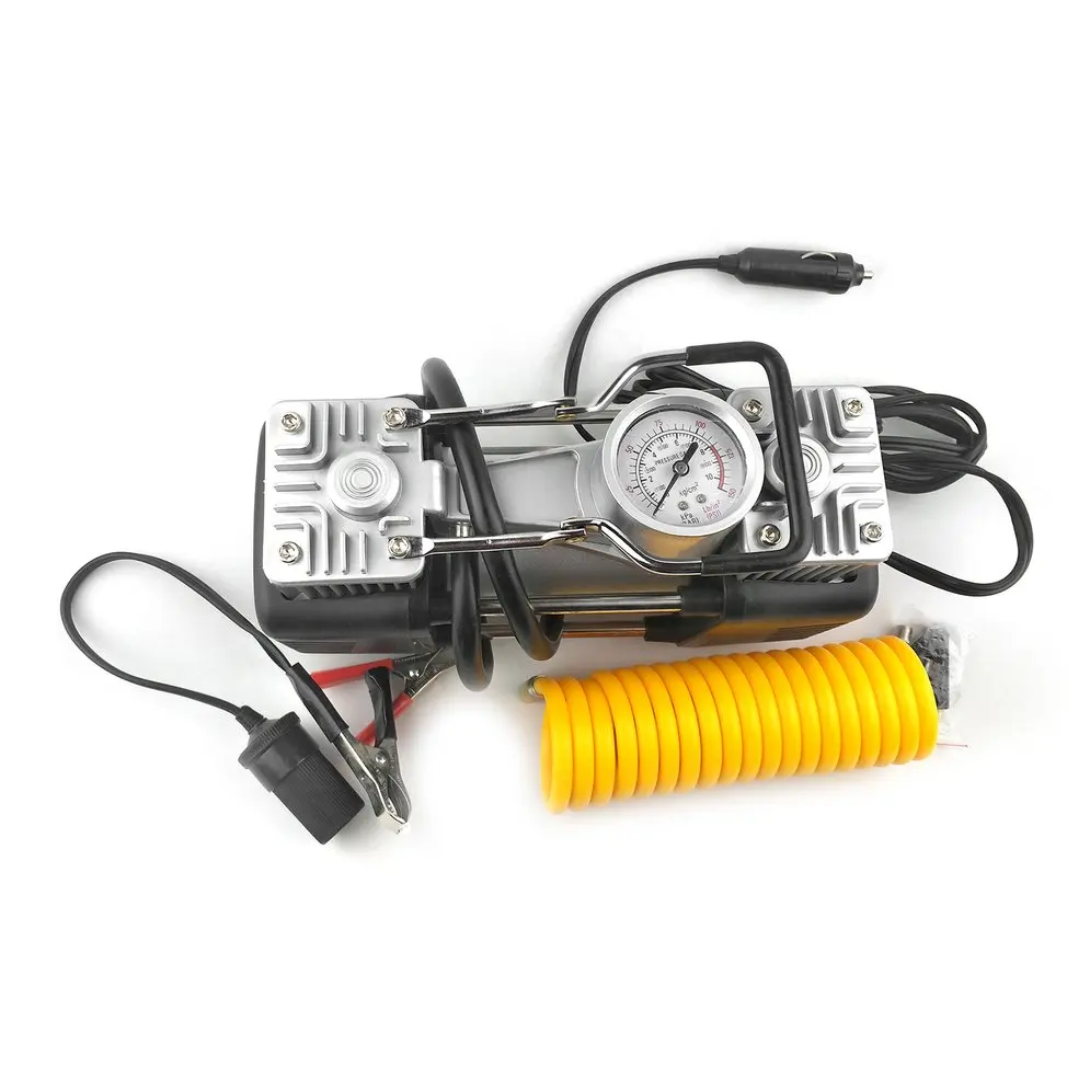 

12V 150PSI Portable Emergency Heavy Duty 2 Cylinder Car Air Compressor Tire Inflator Pump Universal for Car Trucks Bicycle