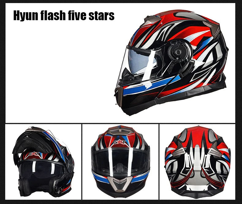 GXT 160 флип-ап мотоциклетный шлем двойная линза анфас шлем Casco Racing Capacete