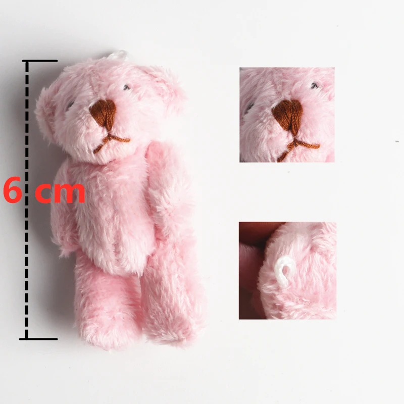 봉제 인형 테디 베어 DIY 미니 조인트 봉제 곰, 웨딩 박스, 인형 의류 및 헤어 액세서리, 10 개/세트, 6.0cm