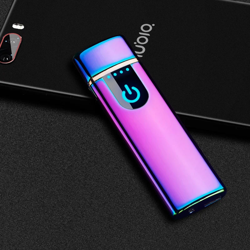 2019 новая Сенсорная Электронная USB светодиодная Зажигалка металлическая