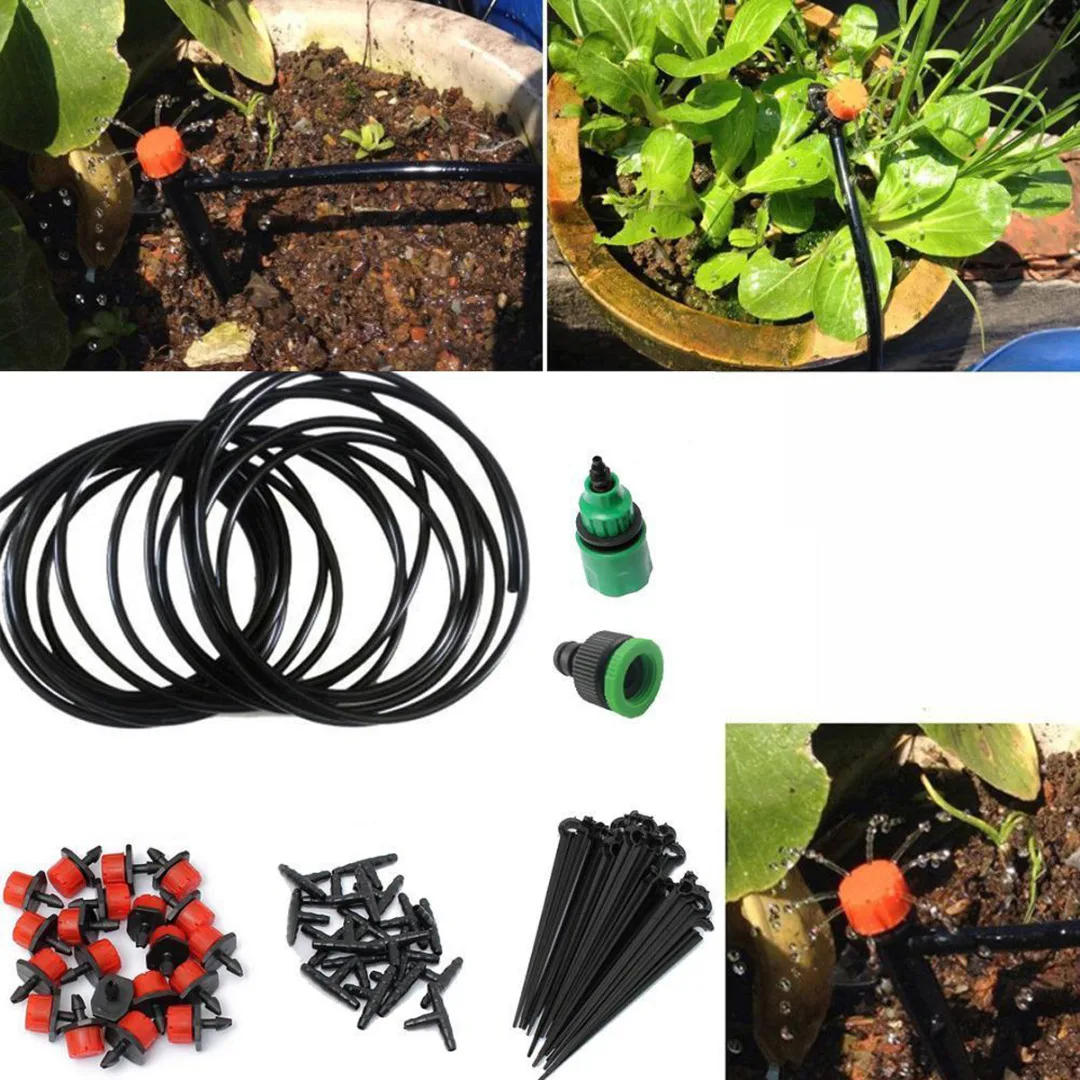 Water Irrigation Kit Set Automatic Micro Drip Watering System Plant Garden Tool
