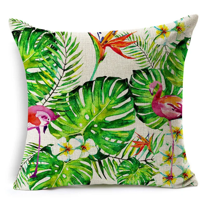 Nordic Фламинго тропический лист наволочка с цветами полиэстер бросить подушку Диван для оформления дома декоративные наволочки 45*45 см - Цвет: 7