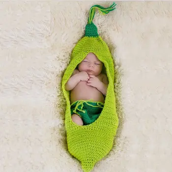 

2019 Newborn Baby Cute Crochet Knit Costume Prop Outfits Photo Photography Baby Hat Photo Props Newborn Baby Girls Cute Outfits