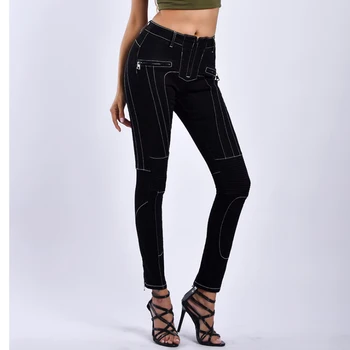 

Plus Size Skinny Black Jeans Pants Women Back Zipper Slim Biker Motorcycle Jeans For Women Stretch Push Up Jeans Leggings Denim