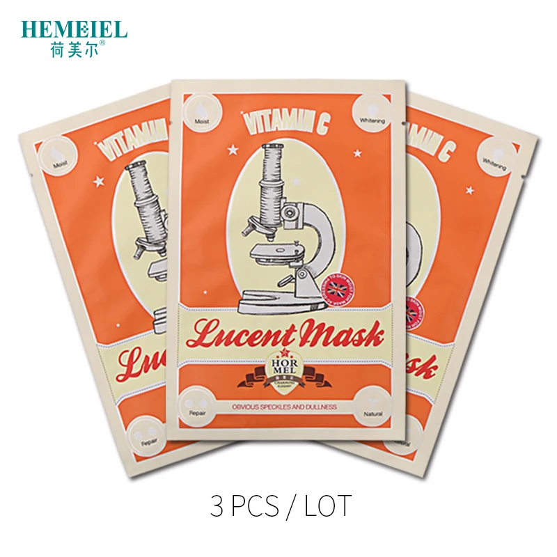 

HEMEIEL 3PCS Vitamin C Whitening Face Mask Fade Speckles Anti-Aging Serum Hyaluronic Acid Moisturizing Mask Care Korean Cosmetic