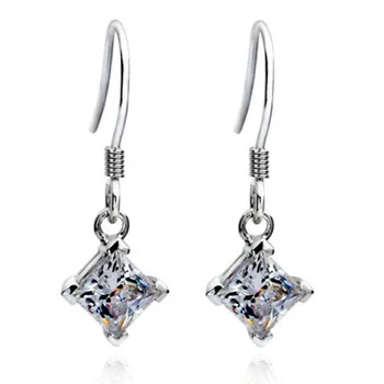 

Exquisite 0.7Ct each Princess Cut Synthetic Diamonds Stud Earrings for Women Engagement Earrings Fancy Jewelry