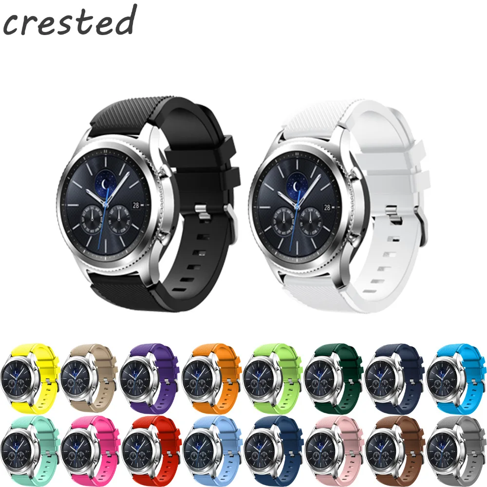 CRESTED Fashion Sports Silicone font b Watch b font Strap For Samsung Gear S3 Band wrist