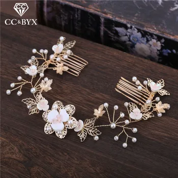 

CC Hairbands With Combs Headbands Crown Wedding Hair Accessories For Bride Bridesmaids Girls Party Beach Flower Leaf Shape M100