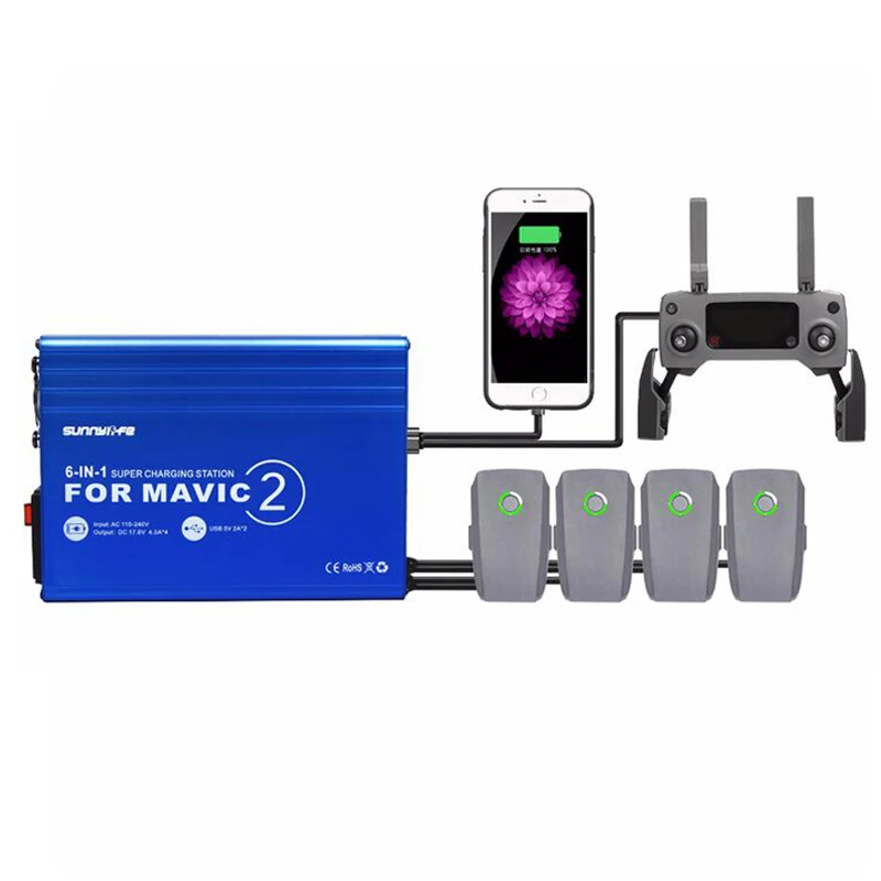 

DJI MAVIC 2 Pro Rapid Intelligent Multi Battery Controller Charger Hub with 2 USB Ports For DJI MAVIC 2 Pro Zoom 6in1 Charger