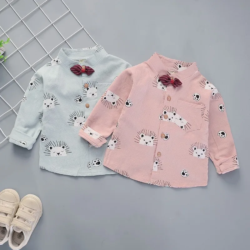 

Autumn Baby Boys Clothes Long Sleeve Cartoon Lions Print Shirts Kids Tops Tees Shirts Casual Blouse