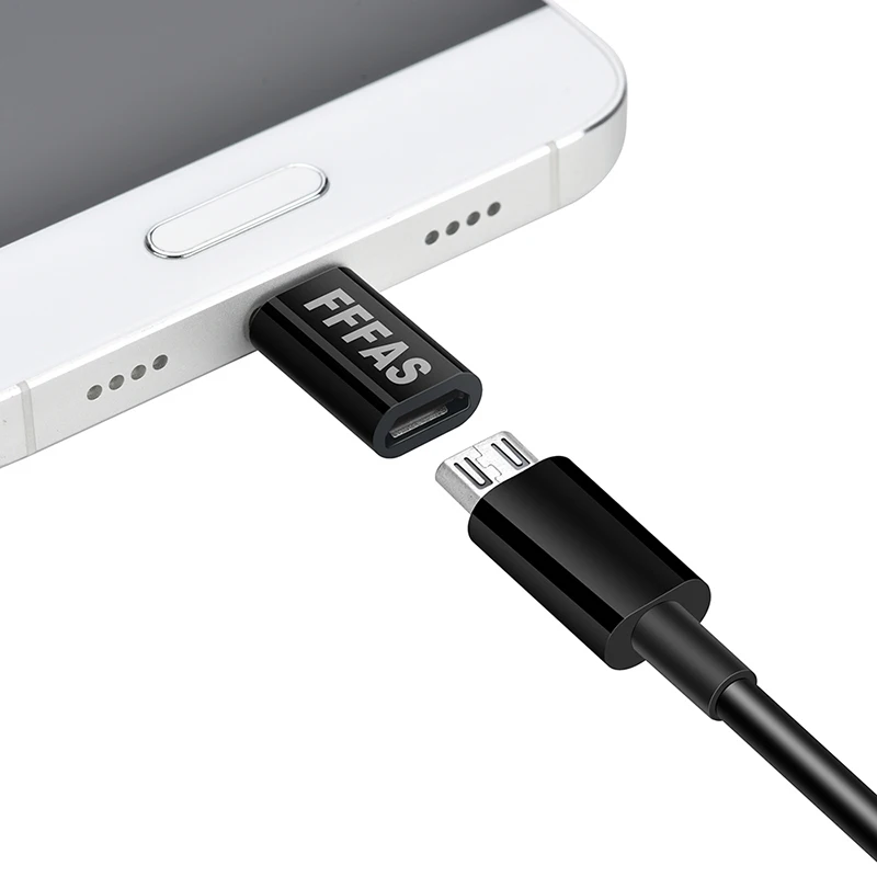 FFFAS type-C Кабель-адаптер Micro USB к type C быстрое зарядное устройство Android Зарядка конвертер данных для Xiaomi HuaWei htc Samsung LeTV - изображение