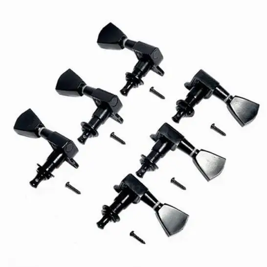 6pcs 3L3R Guitar Tuning Pegs Machine Head Tuners Black for replacement