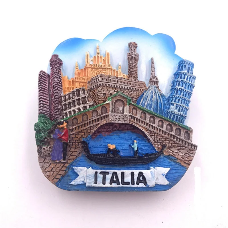 Башня пизанского Миланского собора магнит на холодильник пейзаж наклейки на холодильник подарки 3D украшения для дома - Цвет: Panorama of Italy