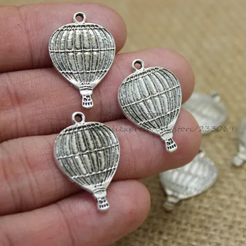 

PULCHRITUDE 50pcs/lot 17*25mm two Color Metal Alloy Hot Balloon Charms Pendants Jewelry Making T0268