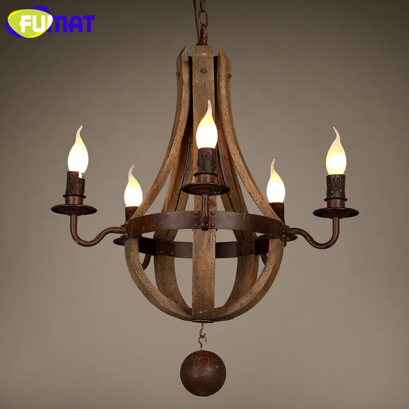 

American Country Wood Pendant Lamp Personalized Vintage Living Room Bedroom Lamp Dinning Room Suspension Lighting Fixture