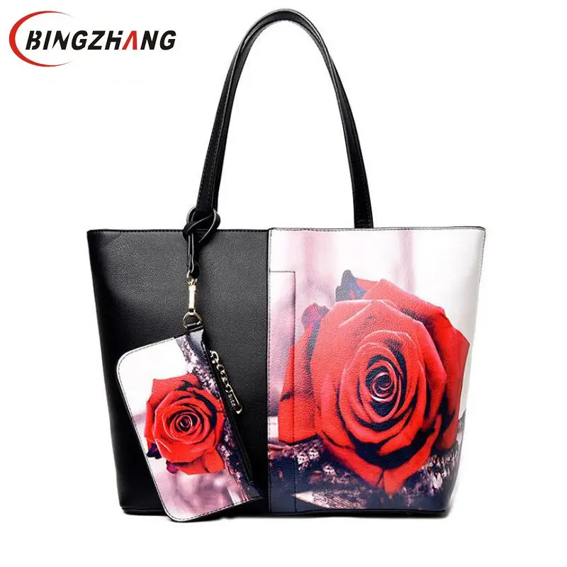 Новая повседневная дикая женская сумка с цветочным узором, сумка-тоут, вечерняя сумка, индивидуальная модная простая сумка-мессенджер на плечо, L8-208